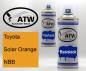 Preview: Toyota, Solar Orange, NBB: 400ml Sprühdose + 400ml Klarlack - Set, von ATW Autoteile West.